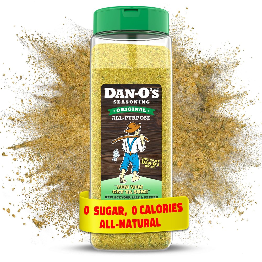 Dan-O's Original Seasoning - Great on Chicken, Meats, Veggies - All-Purpose, All-natural, Sugar Free, Zero Calorie, Savory Seasoning for Cooking Anything, marinade, rub, dips - Large bottle (20oz)
