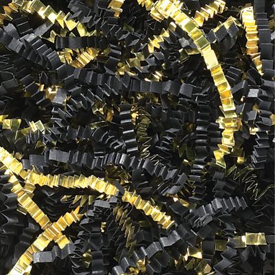 Boxes Fast Crinkle Paper, 10 lb., Black/Gold (Pack of 1)