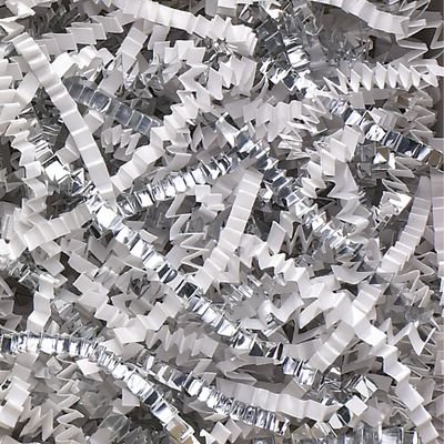 Boxes Fast Crinkle Paper, 10 lb., White/Silver (Pack of 1)