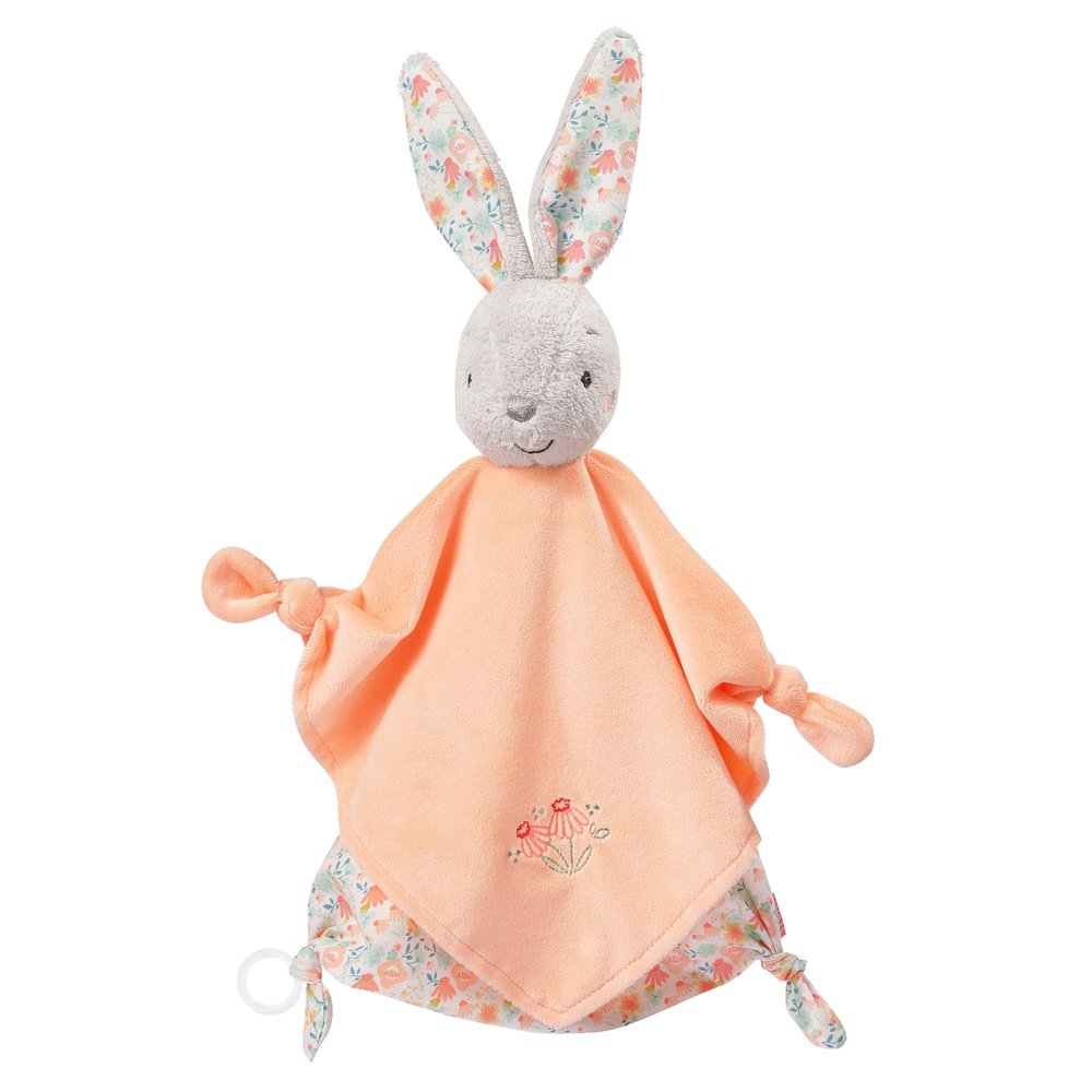 HWTONG Fehn 062052 Schmusetuch Hase Deluxe | Stofftier-Schnuffeltuch mit Befestigungsring fr Schnuller Zum Greifen, Fhlen und Liebhaben | Fr Babys und Kleinkinder ab 0+ Monaten