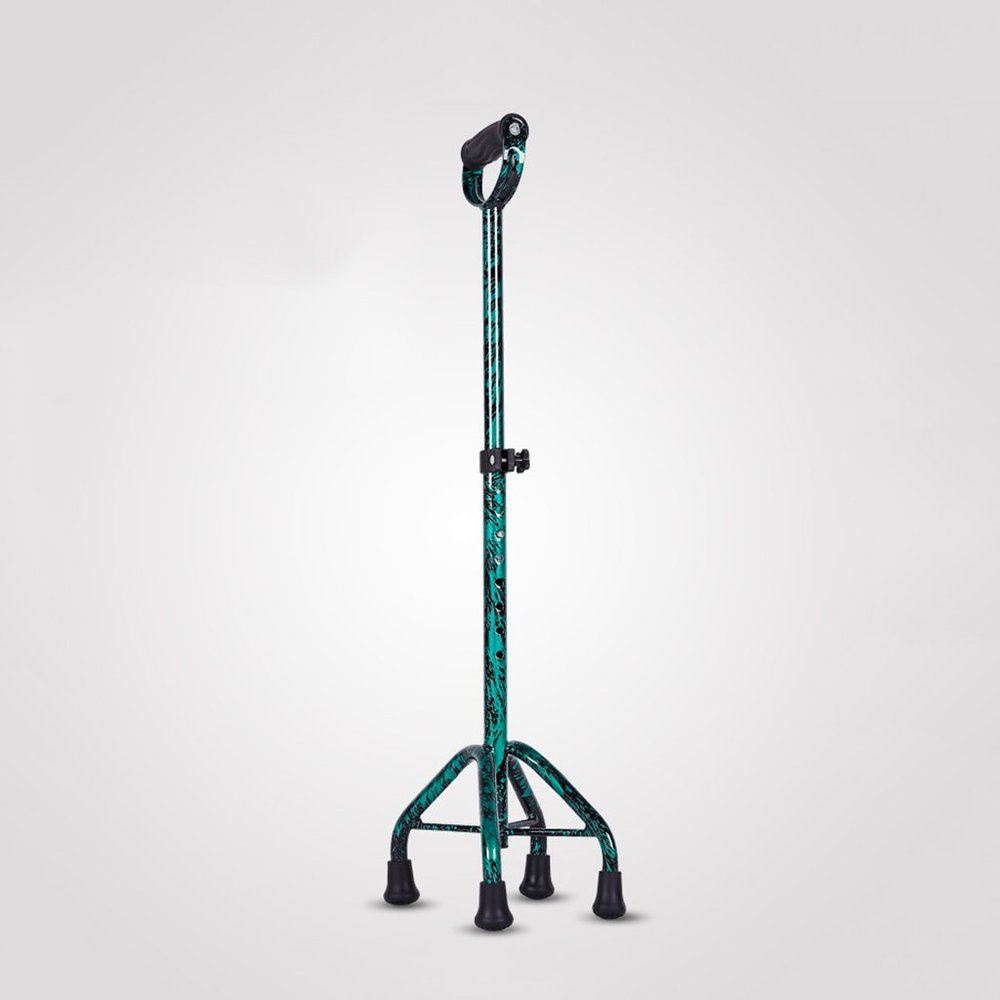 NUBAO Sticks for The Elderly The Crutches Lightweight Non-Slip 8 Files Telescopic Handle Handle Green/Silver Large Feet 68-86 Cm (26.77-33.86)