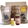 Amish Country Popcorn | 4 lb Burlap Variety Set | 2 lbs Medium White and 2 lbs Yellow Popcorn Kernels - 4 oz Ballpark Style ButterSalt and 16 oz Canola Oil | Old Fashioned, Non-GMO and Gluten Free view 1