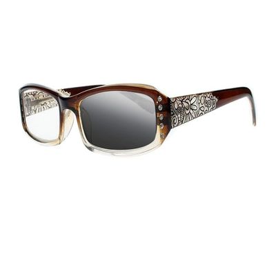 SightPerk Women Diamonds Flowers Prints Reading Glasses Sun Readers (Brown, 3.5)