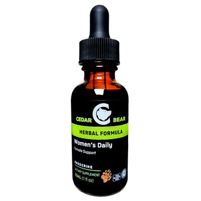 Cedar Bear Women's Support Daily a Liquid Herbal Supplement That Helps Support Healthy Menstrual Cycles, The Female Reproductive System, and Healthy Hormonal Function 1 Fl Oz