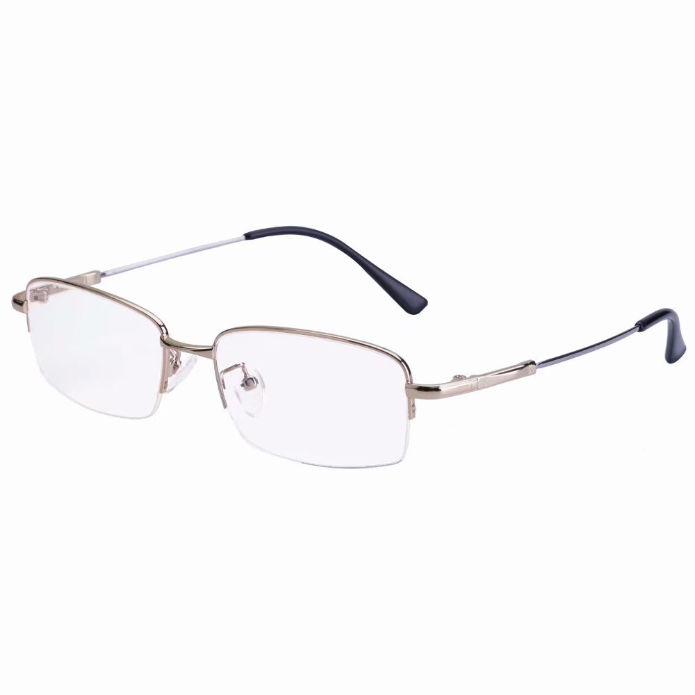 HUIHUIKK Half Rim Bifocal Reading Glasses Gold Frame Readers Eyewear