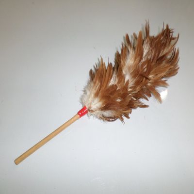 Real Chicken hen's Feather Duster 14 inch Long Total Length, The Feather Area 8 inch