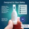 DropSafe Safety Pen Needles 31G x 8mm, 100ct Box, Sterile Needles with Locking System for Max Protection, Stable Sliding Shield for Gentle Touch & Easy Attachment, Compatible with Most Pen Injectors view 2