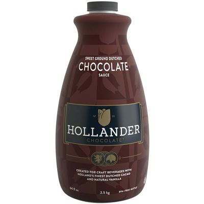 Dutched Chocolate Caf Sauce by Hollander Chocolate Co. | 64 Fl Oz | NO Pump Included
