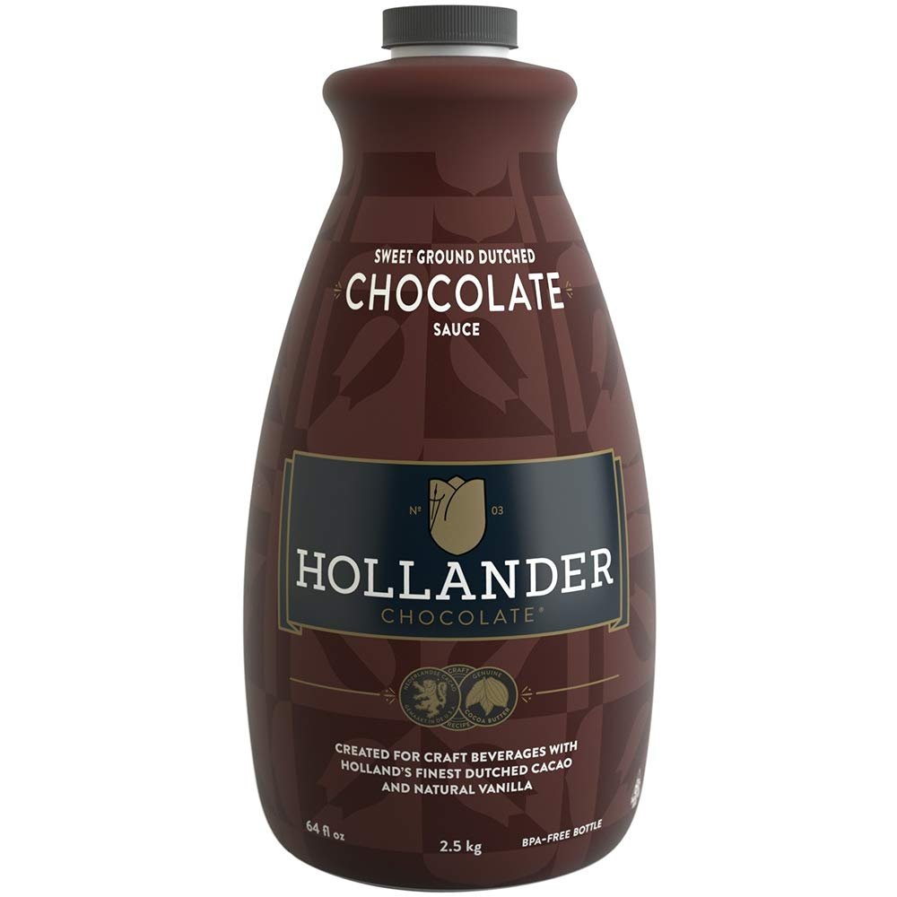 Dutched Chocolate Caf Sauce by Hollander Chocolate Co. | 64 Fl Oz | NO Pump Included