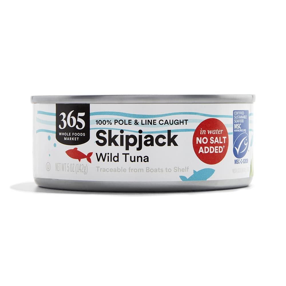365 by Whole Foods Market, Unsalted Skipjack Tuna in Water, 5 Ounce