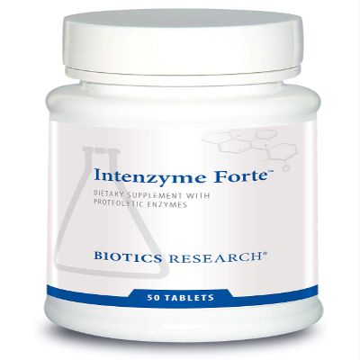Biotics Research Intenzyme Forte Proteolytic Pancreatic Enzymes, Pancreatin, Bromelain, Papain, Lipase, AmylaseSupplement Supports Healthy Protein DigestionImmune & Circulatory Function 50 Tablets