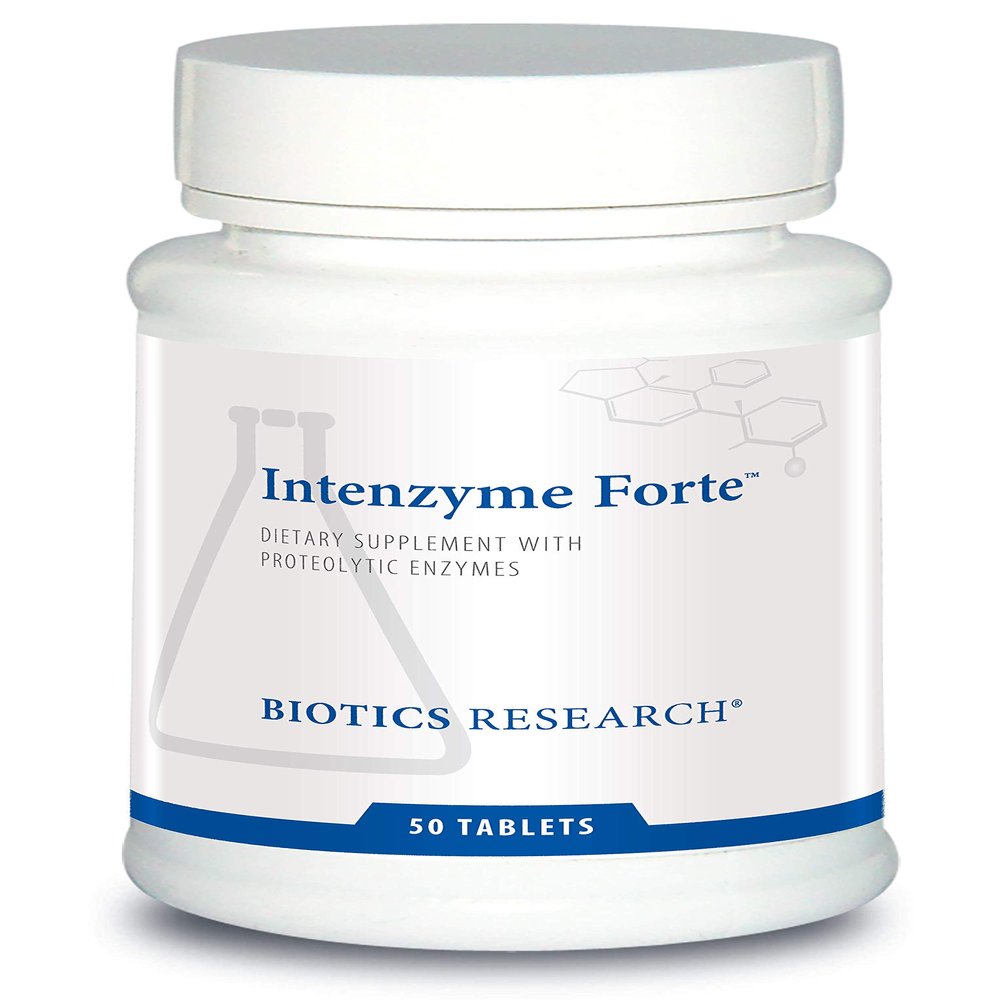 Biotics Research Intenzyme Forte Proteolytic Pancreatic Enzymes, Pancreatin, Bromelain, Papain, Lipase, AmylaseSupplement Supports Healthy Protein DigestionImmune & Circulatory Function 50 Tablets