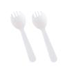 100 PCS Mini Plastic Spork Plastic Forks and Spoons Disposable 2 in 1 Sporks Plastic Disposable Sporks for Camping Picnics Parties and Weddings, Small, White view 1