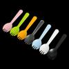 100 PCS Mini Plastic Spork Plastic Forks and Spoons Disposable 2 in 1 Sporks Plastic Disposable Sporks for Camping Picnics Parties and Weddings, Small, White view 3
