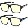 Success Eyewear Reading Glasses Anti Glare Blue lIght Blocking Glasses Reduce Eyestrain for Computer and Screens for Men & Women - Set of Matte Black Blue Tip and Matte Black White Tip 3