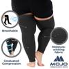 Mojo - Compression Socks Footless for Women and Men 20-30mmHg - Extra Wide Compression Full Leg Sleeve for Varicose Veins Circulation, Lymphedema, DVT - Black, 3X-Large - A609 view 3