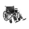 24" Bariatric Wheelchair, Steel Frame, Black, Detachable Desk Arm, Swing Away Elevating Leg Rest, 450 Lb. Capacity view 1