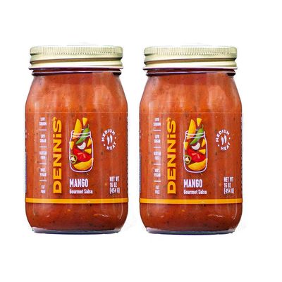 All-Natural Mango Salsa by Dennis Gourmet | This fresh, hearty restaurant salsa is low in sugar, calories, carbs, and sodium. Fat and gluten-free, vegan-friendly! Includes 2-16 oz jars.