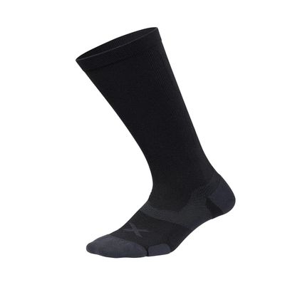 2XU Vectr Cushion Full Length Compression Socks for Plantar Fascia and Arch Support, Black/Titanium, XL - Anti-Blister X-Lock Support System Socks
