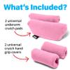 Crutch Comfort Deluxe Soft Fleece & Foam Crutch Accessory Set (Pink) view 2