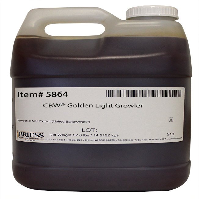 Briess 5864 Liquid Malt Extract 32 lb. Growler, Golden Light