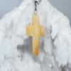 Nature's Enlightenment Cross Yellow Jade Crystal Pendant - Reiki, Healing, Meditation, Crystal Grid, Pagan, Wicca, Spells, Protection view 1