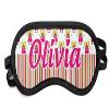 Personalized Pink Monsters & Stripes Sleeping Eye Mask - Small view 1