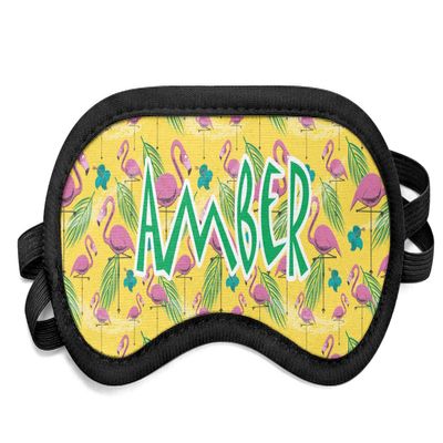 Personalized Pink Flamingo Sleeping Eye Mask - Small
