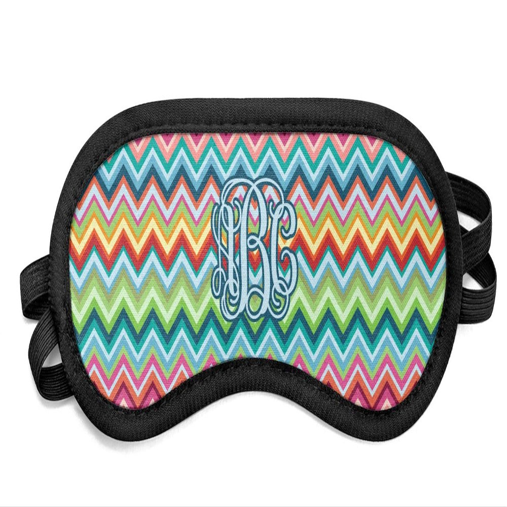 Personalized Retro Chevron Monogram Sleeping Eye Mask - Small