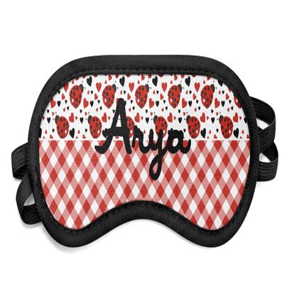 Personalized Ladybugs & Gingham Sleeping Eye Mask - Small