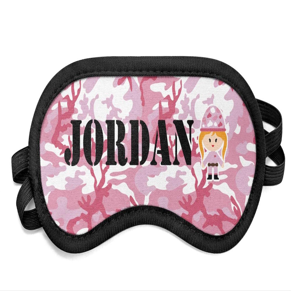 Personalized Pink Camo Sleeping Eye Mask - Small
