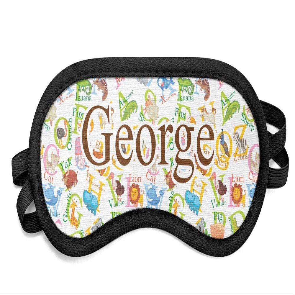 Personalized Animal Alphabet Sleeping Eye Mask - Small