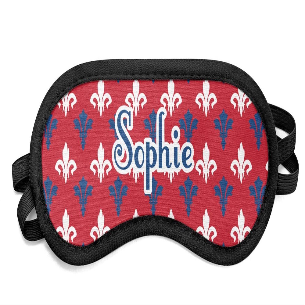 Personalized Patriotic Fleur de Lis Sleeping Eye Mask - Small