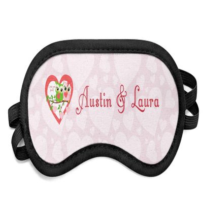Personalized Valentine Owls Sleeping Eye Mask - Small