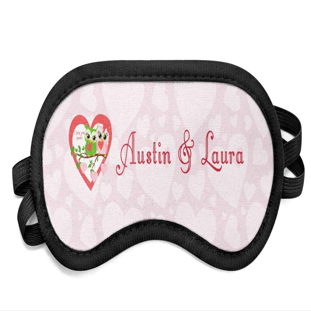Personalized Valentine Owls Sleeping Eye Mask - Small