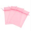 100 Pcs Pink 4x6 Sheer Drawstring Organza Jewelry Pouches - Wedding Party Favor Gift Bags, Candy Bags [Kyezi Design and Craft] view 1