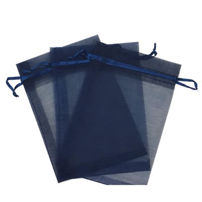 100 Pcs Navy 4x6 Sheer Drawstring Organza Jewelry Pouches - Wedding Party Favor Gift Bags, Candy Bags [Kyezi Design and Craft]