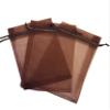 100 Pcs Brown 3x4 Sheer Drawstring Organza Pouches - Jewelry, Wedding, Party Favor & Candy Bags [Kyezi Design and Craft] view 1
