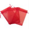 100 Pcs Red 3x4 Sheer Drawstring Organza Bags - Jewelry Pouches, Wedding Party Favor & Candy Bags [Kyezi Design and Craft] view 1