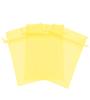 100 Pcs Yellow 3x4 Sheer Drawstring Organza Jewelry Pouches - Wedding Party Favor Gift Bags, Candy Bags [Kyezi Design and Craft] view 1