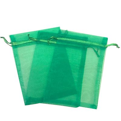 100 Pcs Green 5x7 Sheer Drawstring Organza Bags - Jewelry Pouches, Wedding Party Favor, Gift Bags - Kyezi Design and Craft