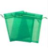 100 Pcs Green 5x7 Sheer Drawstring Organza Bags - Jewelry Pouches, Wedding Party Favor, Gift Bags - Kyezi Design and Craft view 1
