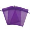 100 Pcs Purple 2x3 Sheer Drawstring Organza Pouches - Jewelry, Wedding, Party Favor & Candy Bags [Kyezi Design and Craft] view 1