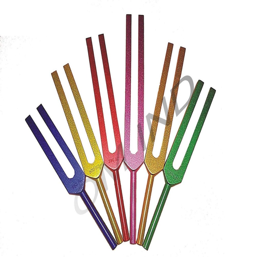 OM Industries Sacared Solfeggio Colored Set of 6 Free Rubber Mallet and Valvet Pouch