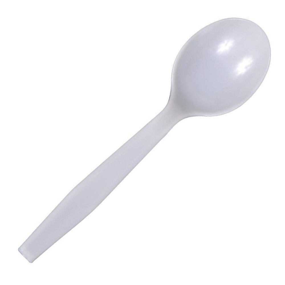 Daxwell Plastic Soup Spoons, Medium Heavyweight Polystyrene (PS), 5 9/16", White, A10003783 (Case of 1,000; 10 Boxes of 100)