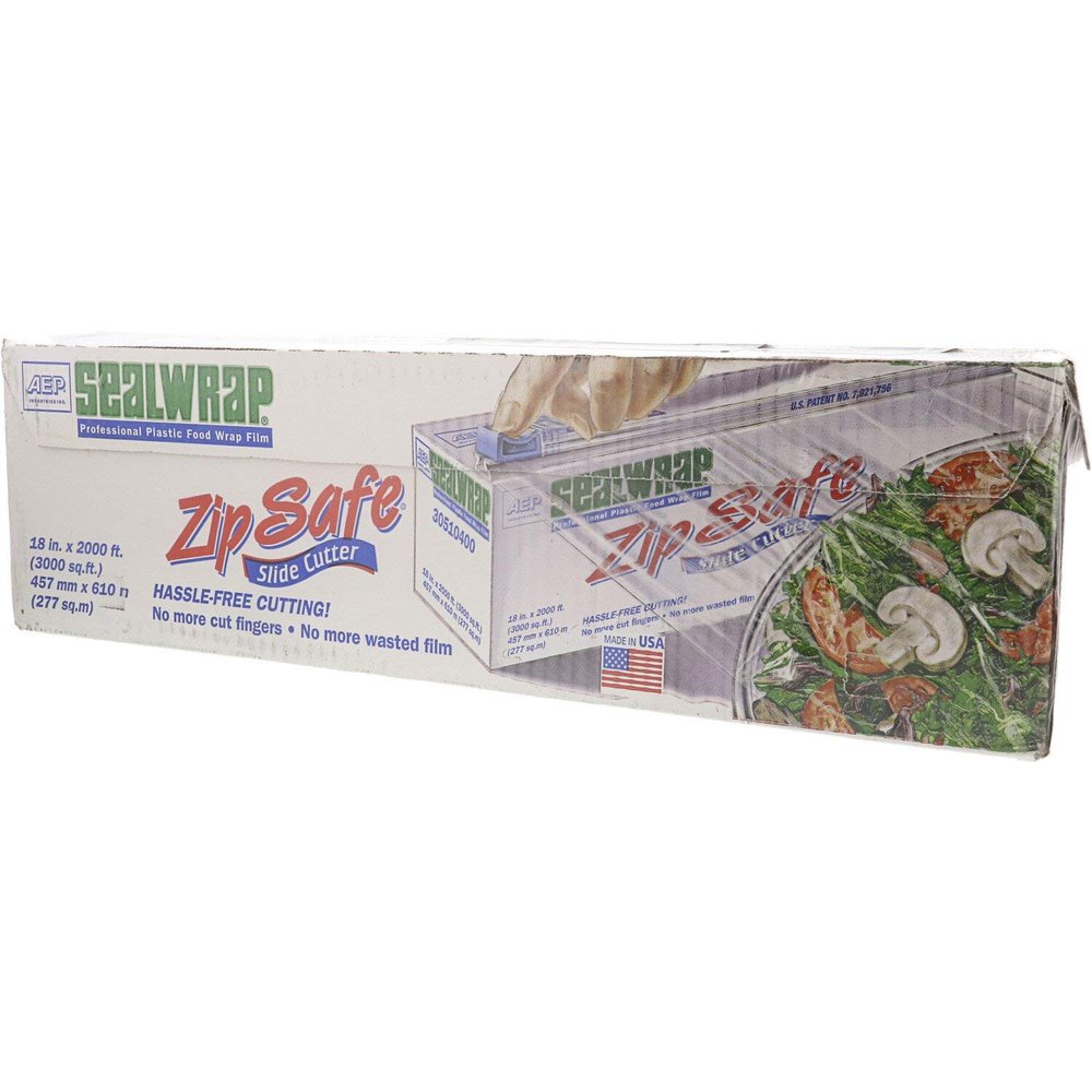 Sealwrap Cling Classic Zip Safe Plastic Wrap, 18" Wide by 2000' Length, Clear, 148.8 Ounce
