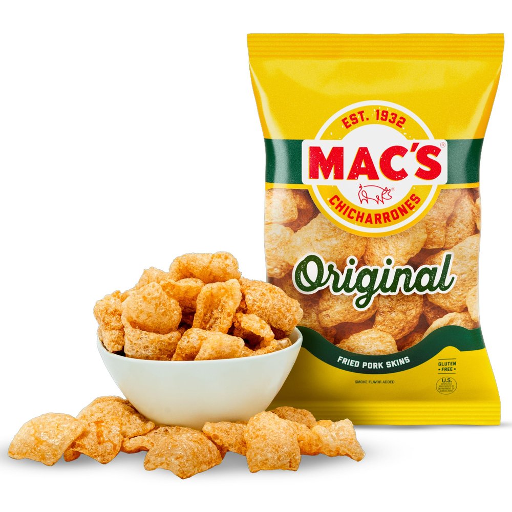 Mac's Original Flavored Chicharrones Fried Pork Rinds, 12 Pack