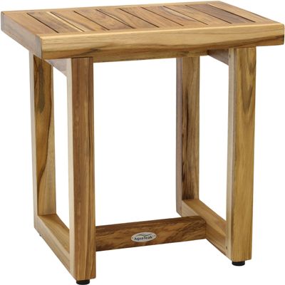 18" Spa Clear-Shield Teak Shower Bench - A. Bench