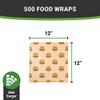 Restaurantware 12 x 12 Inch Pastry Sheets 500 Durable Sandwich Wrapping Papers - Greaseproof Microwavable Kraft Paper Food Basket Liners For Restaurants Bakeries Or Coffee Shops view 4