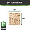 Restaurantware 12 x 12 Inch Pastry Sheets 500 Durable Sandwich Wrapping Papers - Greaseproof Microwavable Kraft Paper Food Basket Liners For Restaurants Bakeries Or Coffee Shops view 4